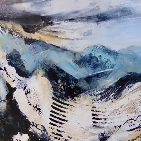 Exposition Joy Moore, les Alpes d'Italie, acryliques sur toile_Vachères