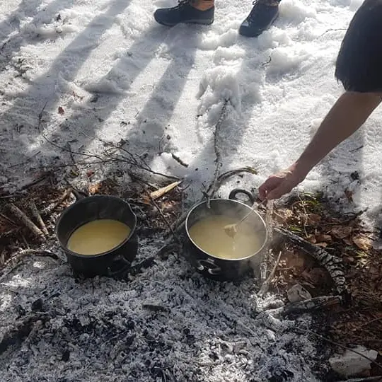 Fondue en pleine nature