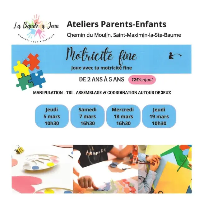 Atelier : Motricité fine (enfants 2 ans - 5 ans)_Saint-Maximin-la-Sainte-Baume