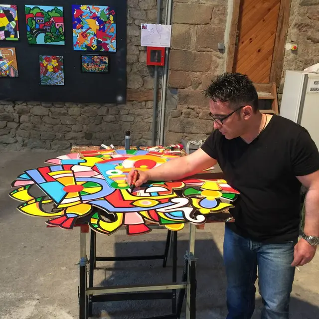 Fernando Davila, mur peint Roche-La-Molière
