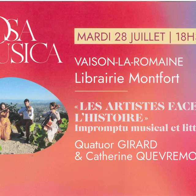Festival Rosa Musica  Les artistes face à l'histoire - Librairie Montfort_Vaison-la-Romaine