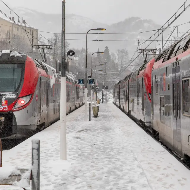Gare d'Ax-les-Thermes sous la neige