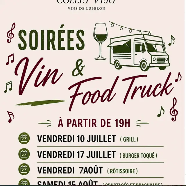 Soirée vin et food truck au Domaine du Collet Vert_Pertuis