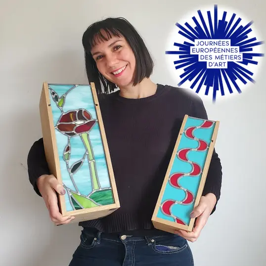 Journées européennes des métiers d'art - Démonstration à l'atelier de vitrail de Lucy Saranoff_Caussade