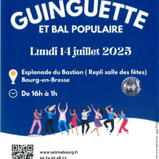 Affiche Guinguette et Bal Populaire du 14 juillet_Bourg-en-Bresse