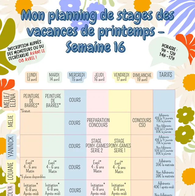 Stages de printemps au Centre équestre du Deven_Istres