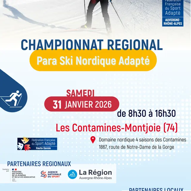 Affiche Championnat de France de para ski adapté