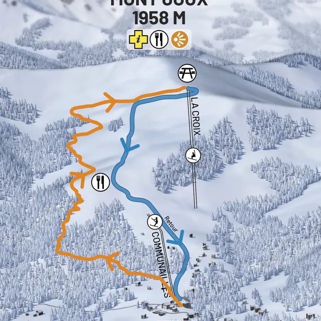 Itinéraire de ski de randonnée - Les Communailles / Télésiège de la Croix