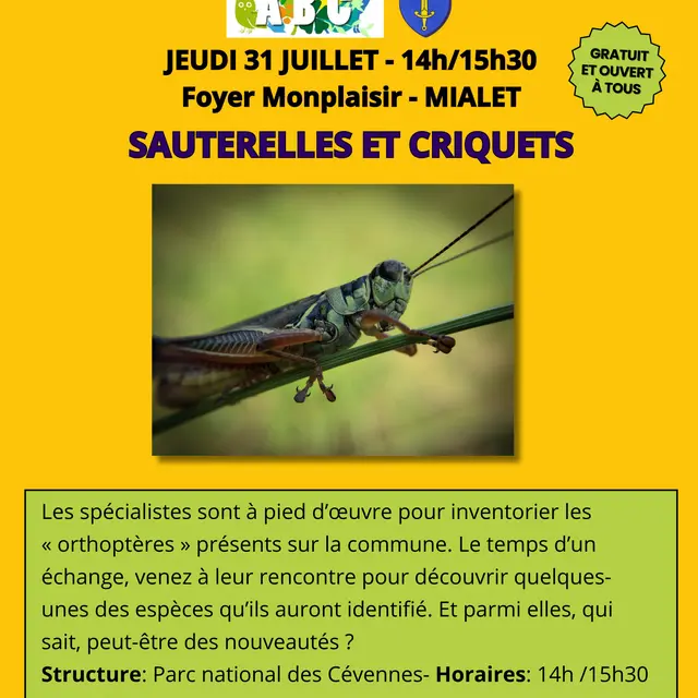 Atlas de la biodiversité - Sauterelles et criquets_Mialet