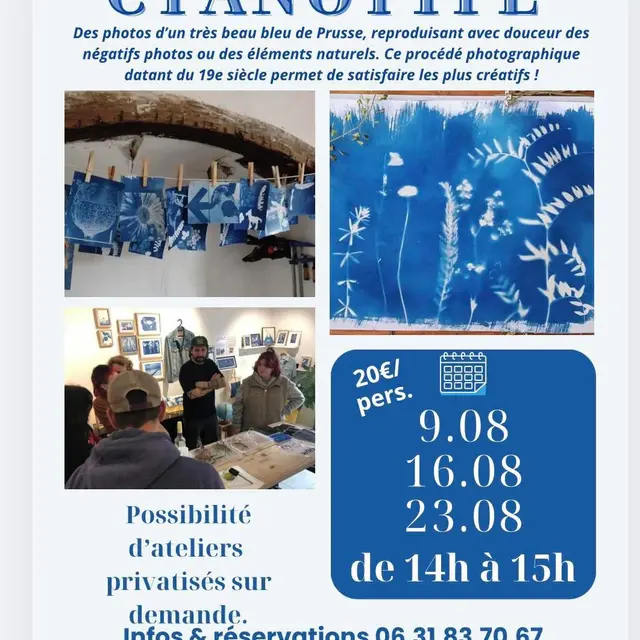 Atelier créatif: le Cyanotype ou procédé au Bleu de Prusse_Tourrettes