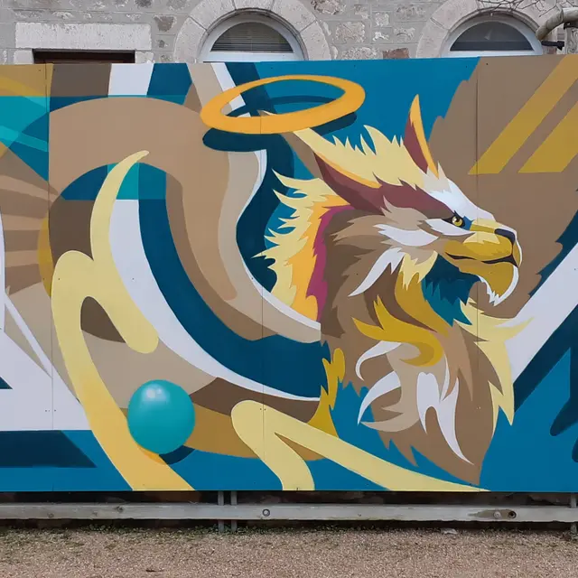 Fresque de Kat&Action - Oeuvre de street art_Saint-Bonnet-le-Château