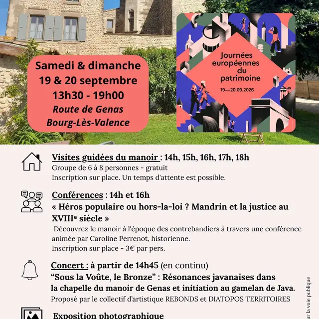 Visites et conférence au Manoir de Genas - Journées européennes du Patrimoine_Bourg-lès-Valence