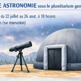 Séance Astronomie sous le planétarium gonflable_Puy-Saint-André