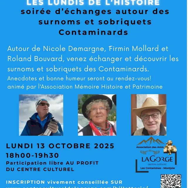 Soirée d'échanges autour des surnoms et sobriquets contaminards au Centre Culturel de la Gorge_Les Contamines-Montjoie