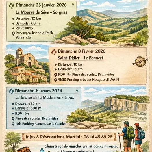 Randonnées Patrimoine - janv à mars_Bédarrides