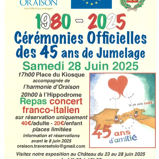 1980-2025 Cérémonies Officielles des 45 ans de jumelage_Oraison