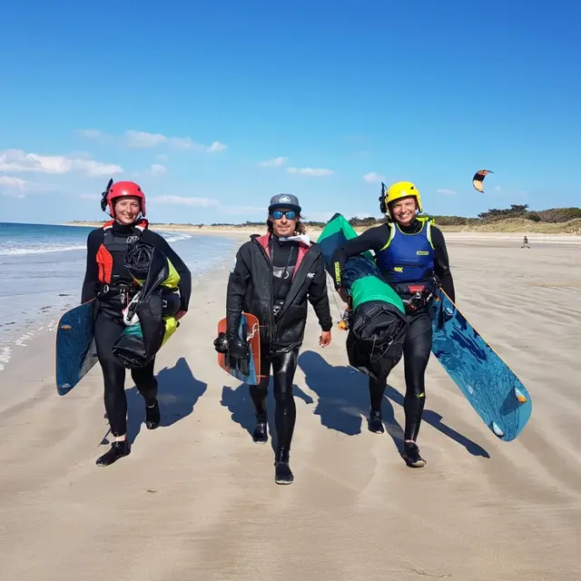 Fin de séance de kitesurf