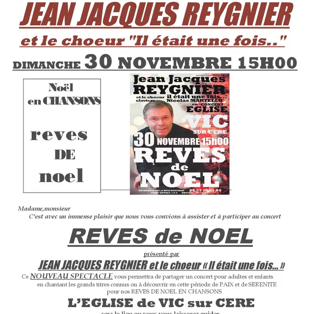 Concert Rêves de Noël avec J.J. Reygnier_Vic-sur-Cère