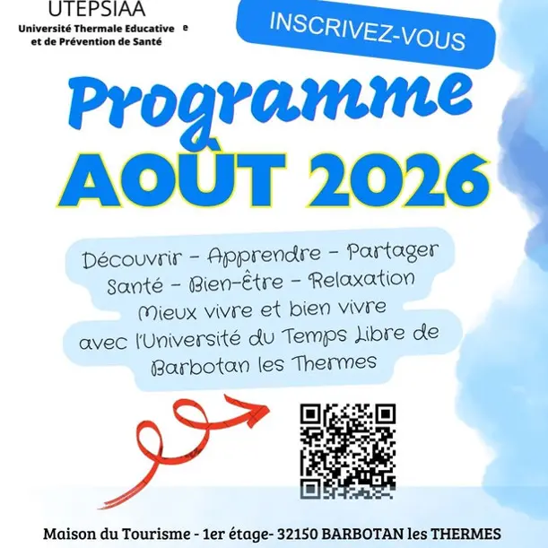 Programme 2026 des Rendez-vous et ateliers de l'UTEPSIAA à Barbotan-les-Thermes_Cazaubon