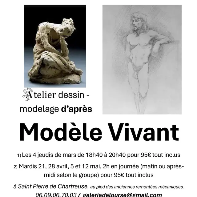 Atelier dessin-modelage d'après- modèle vivant_Saint-Pierre-de-Chartreuse