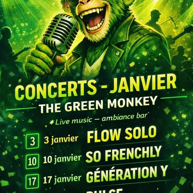 Concerts Live en janvier au Green Monkey Pub
