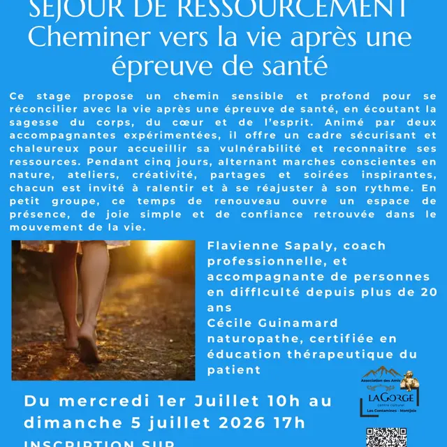 Séjour Cheminer vers la vie après une épreuve de santé au Centre Culturel de la Gorge_Les Contamines-Montjoie