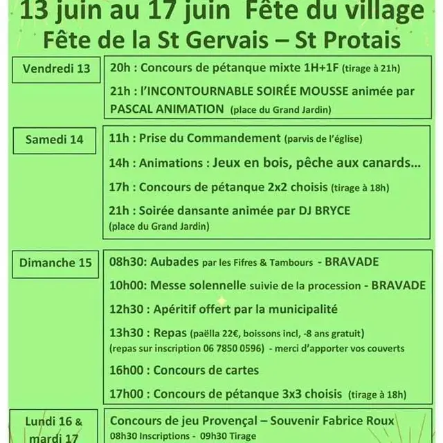 Fête patronale des Saints Gervais et Protais_Pontevès