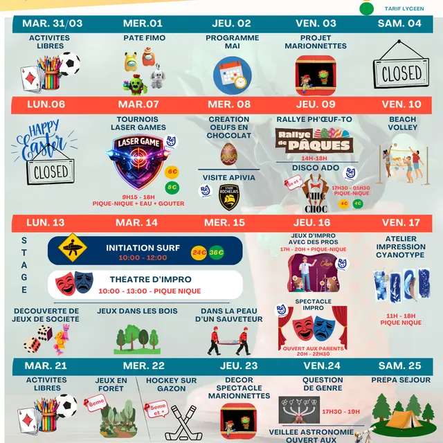 Animations de Ré Jeunesse à La Flotte - Avril_La Flotte