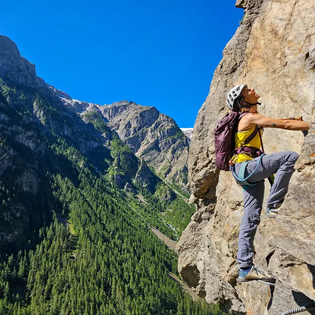 Entre barreaux métalliques et rocher