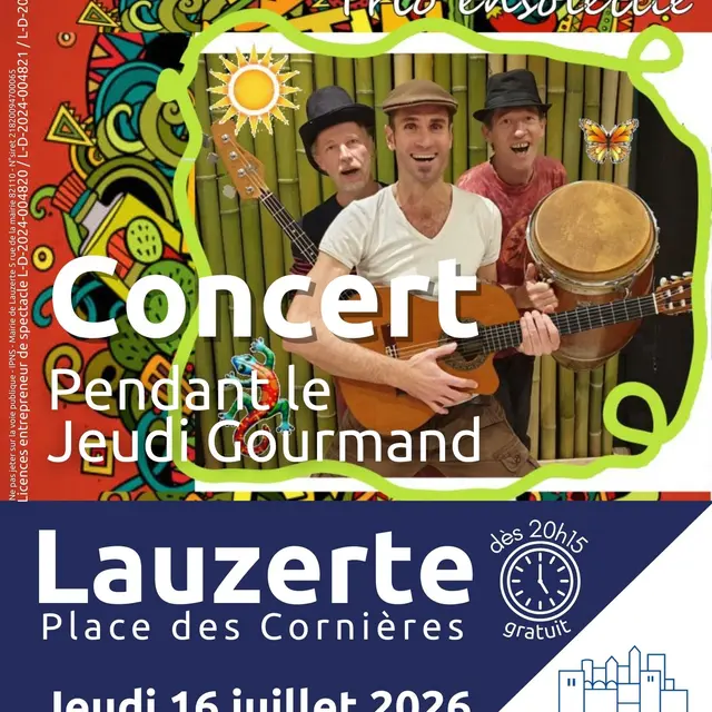 Calza Trio Ensoleillé en concert lors du Jeudi Gourmand_Lauzerte