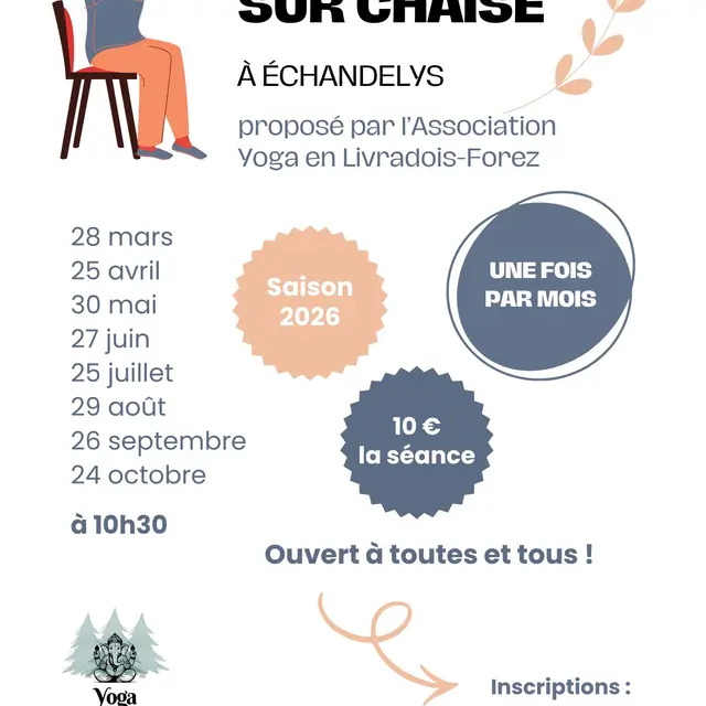 Affiche yoga sur chaise