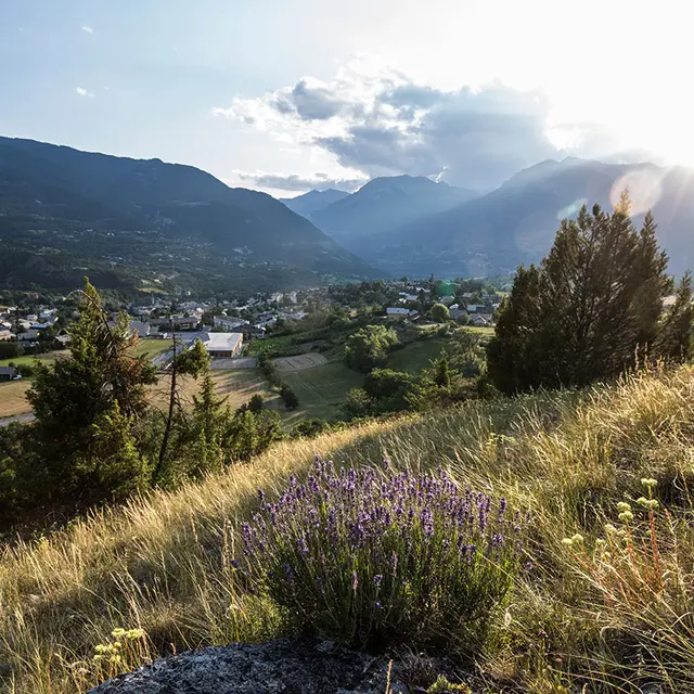 Vue sur Guillestre depuis le Pain de Sucre