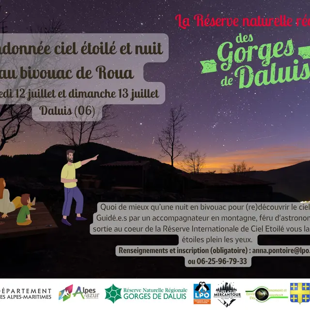Randonnée ciel étoilé et nuit au bivouac de Roua_Daluis