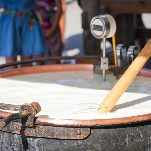 Fabrication de Beaufort en live_Hauteluce