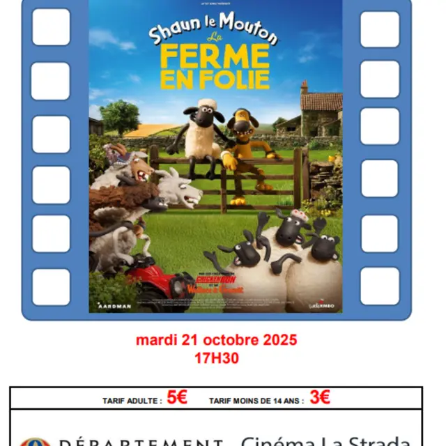 Ciné  Shaun le mouton : la ferme en folie_Saint-Étienne-de-Tinée