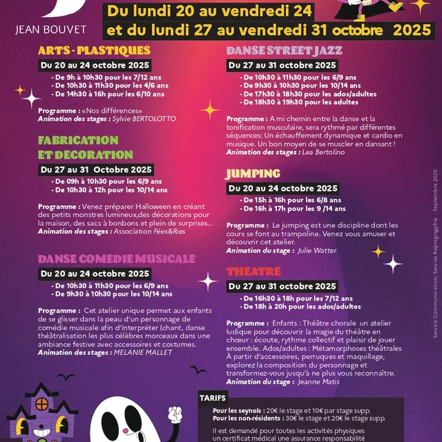 Stages vacances d'octobre  - Maison Jean Bouvet_La Seyne-sur-Mer