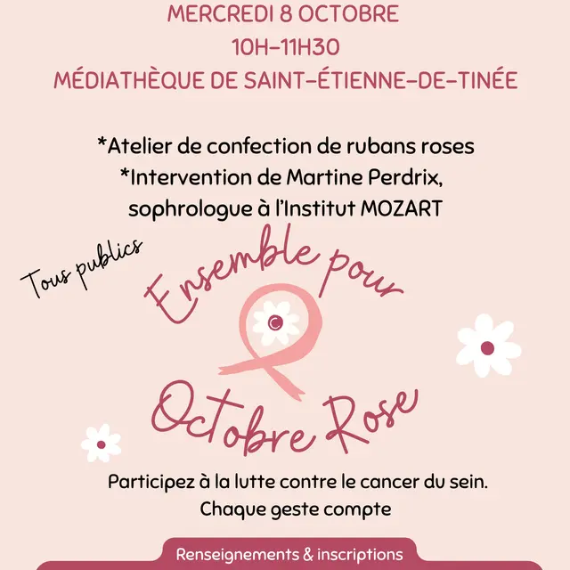 Ensemble pour Octobre Rose / Atelier Rubans Rose et Sophrologie_Saint-Étienne-de-Tinée
