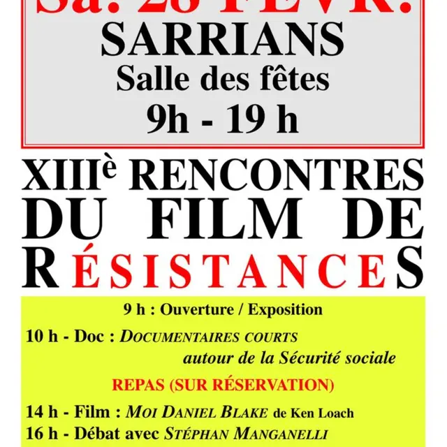 Rencontre Vauclusienne du film de résistance - 13ème édition_Sarrians