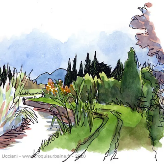 Aquarelle Au fil de l'eau