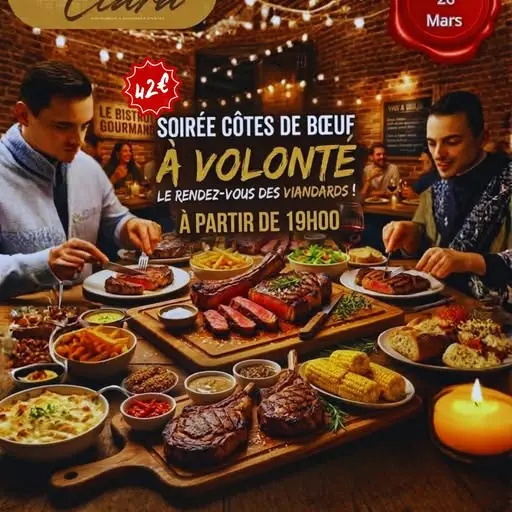 Soirée côte de boeuf à volonté à la Maison Ciara_Orange