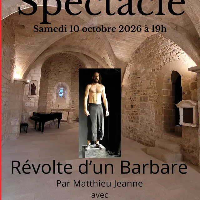 Théâtre « Révolte d’un barbare », seul-en-scène de Yohan Plante_Roquemaure