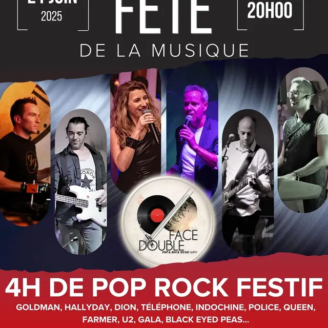 Concert : Face Double - musique pop rock | Fête de la musique_Saint-Julien le Montagnier