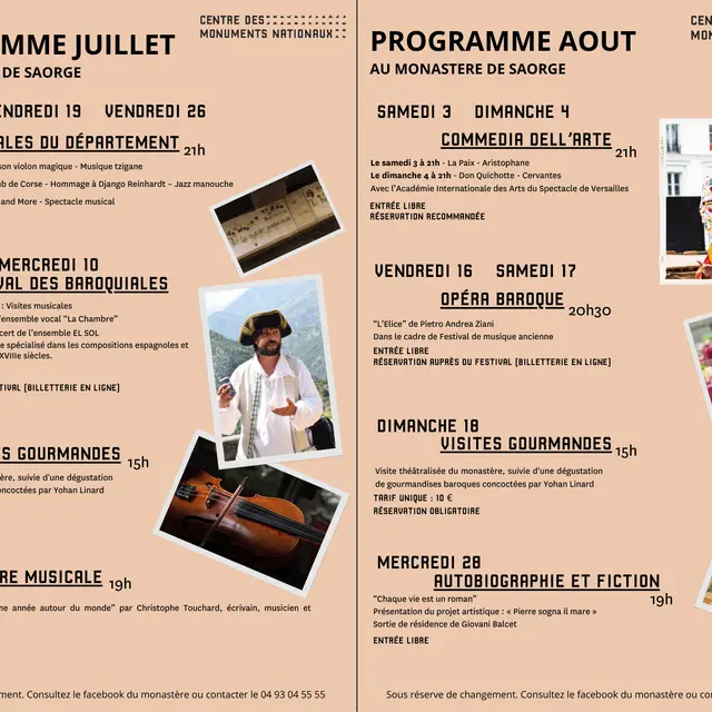 Programme juillet-août 2024 monastère de Saorge