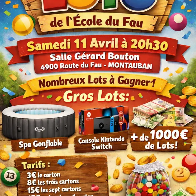 Affiche loto samedi 11 avril 2026