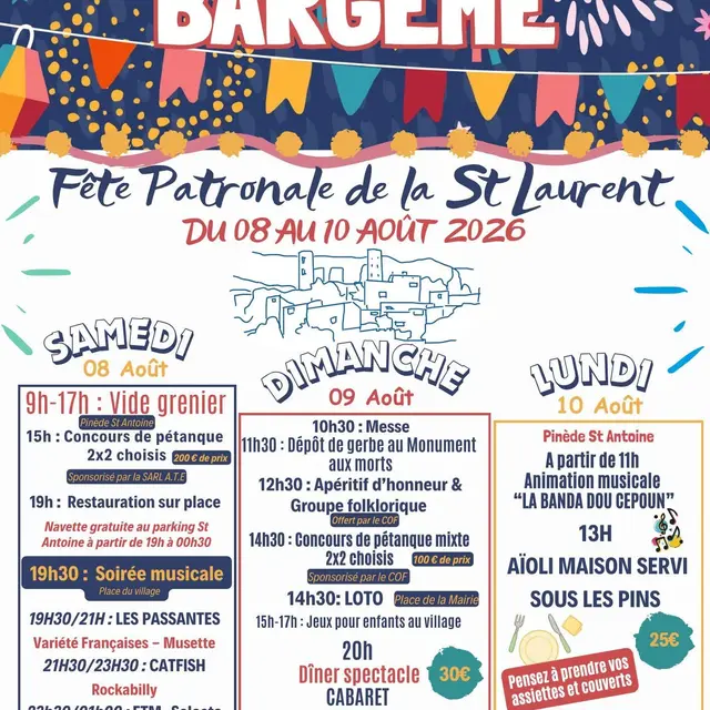 Fête Patronale de la Saint Laurent_Bargème