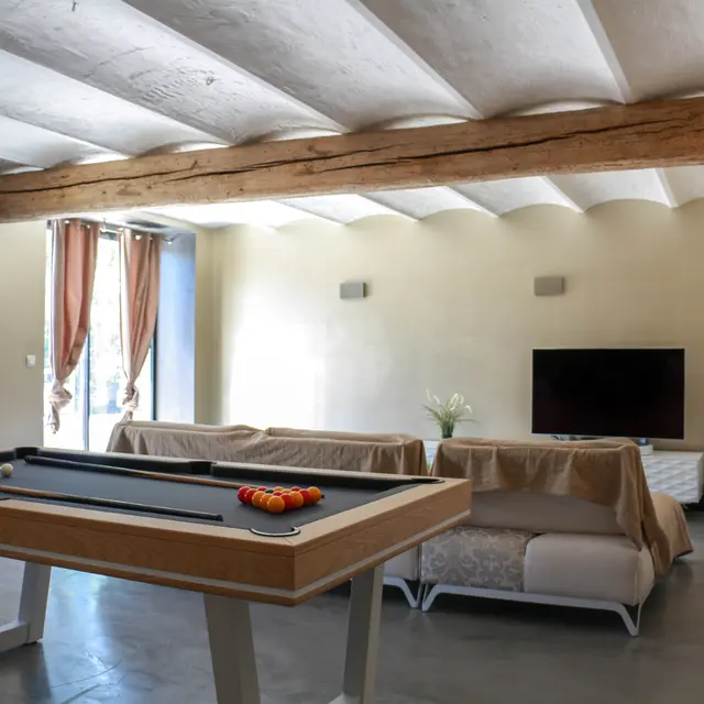 Séjour avec billard