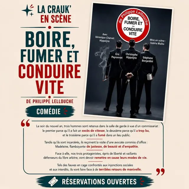 Festival théâtre dans les vignes : Boire, fumer et conduire vite_La Crau