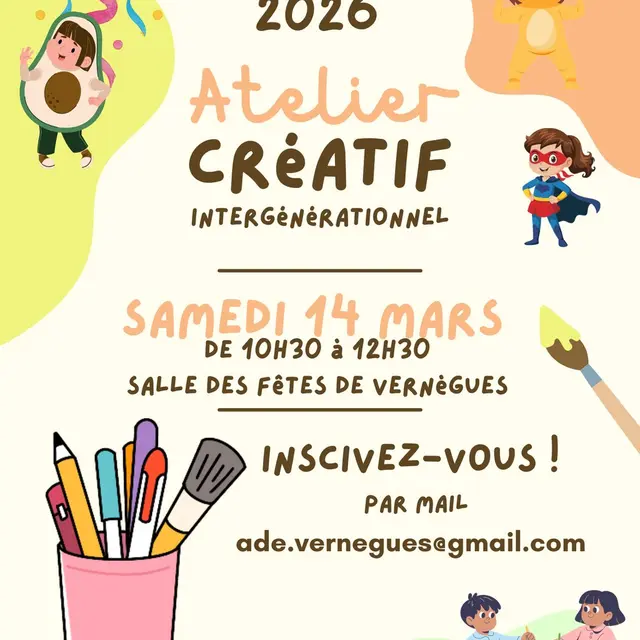 Atelier créatif intergénérationnel : Carnaval !_Vernègues
