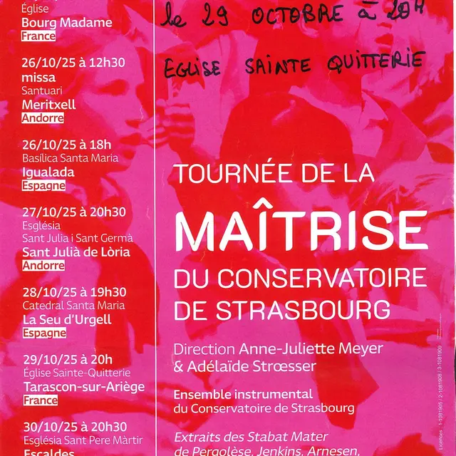 Concert Tournée de la Maîtrise du conservatoire de Strasbourg_Tarascon-sur-Ariège