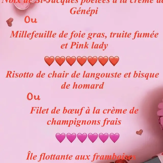 Saint Valentin au restaurant En Face_Bagnols-en-Forêt